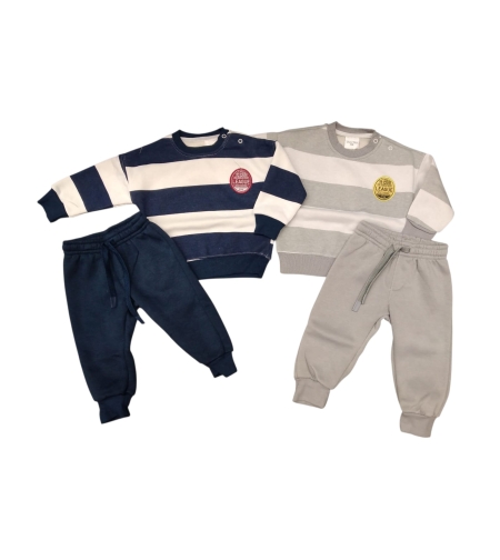 חליפה פוטר מדוגמת 12-24M בנים (אפור/כחול/שחור/ירוק)