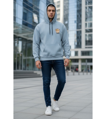 סווטשירט פוטר קנגרו S-XXL גבר (שחור/תכלת)