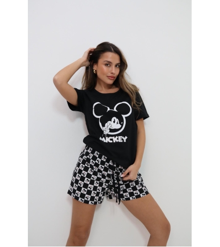 פיג'מה קיץ DELTA נשים (S-XL) מיקי מאוס שחור