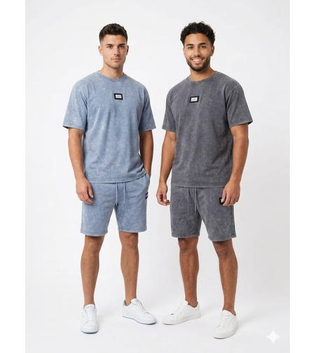 חליפה סטון ווש S-XXL גבר (כחול/אפור)