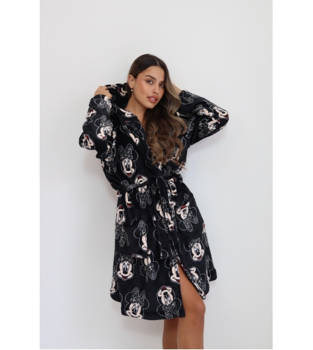 חלוק פלאפי DELTA נשים S-XL מיני מאוס שחור מנומר