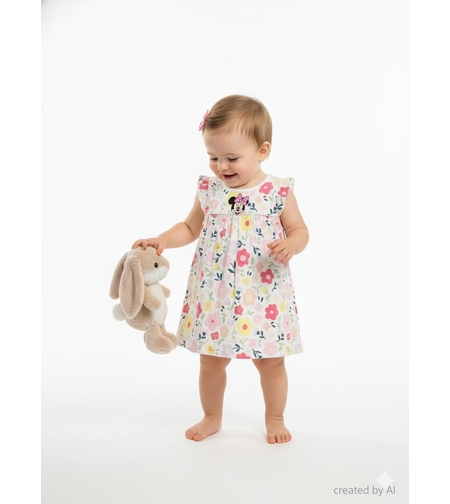 שמלה בגד גוף DELTA קיץ 3-24M תינוקות בנות מיני מאוס פרחוני