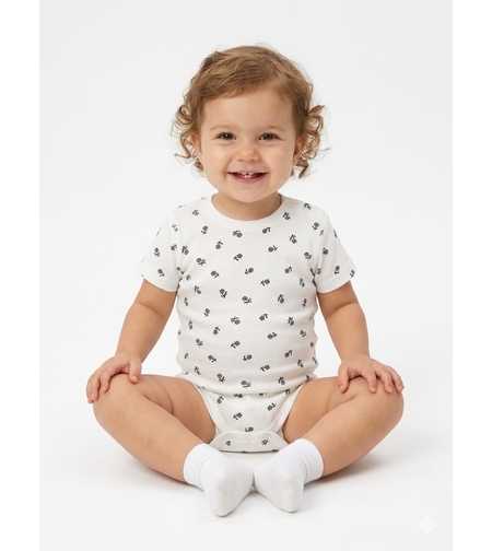 בגד גוף קיץ מדוגם 3-24M בנות (לבן/סגול/ורוד)