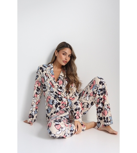 פיג'מה DELTA מעבר מכופתרת S-XL נשים מיקי מאוס