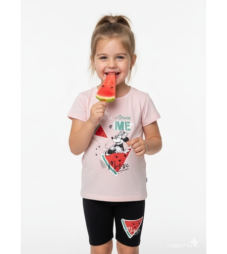 חליפה DELTA קיץ 2-8 בנות מיני מאוס ורוד