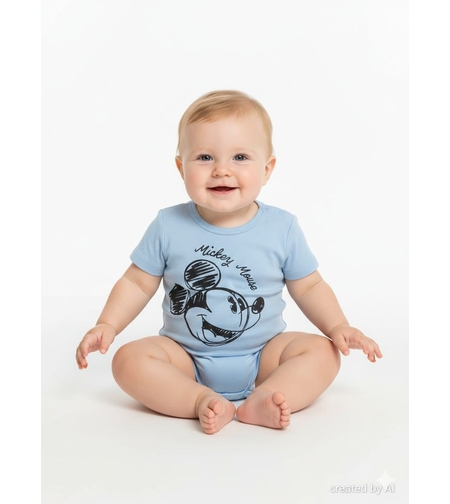 בגד גוף DELTA קיץ 3-24M תינוקות בנים מיקי מאוס תכלת