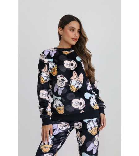 פיג'מה פלאפי DELTA נשים S-XL דייזי שחור