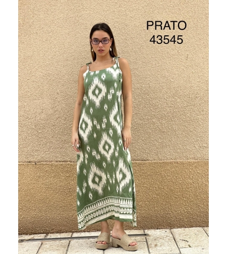 שמלה מדוגמת PRATO נשים 1-3 (ירוק/אופוויט/אדום)