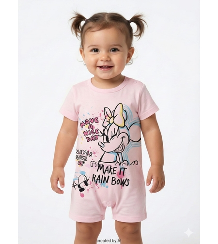 אוברול DELTA קיץ 3-24M תינוקות בנות מיני מאוס ורוד