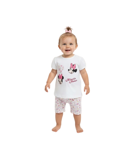 חליפה DELTA קיץ 3-24M תינוקות בנות מיני מאוס לבן