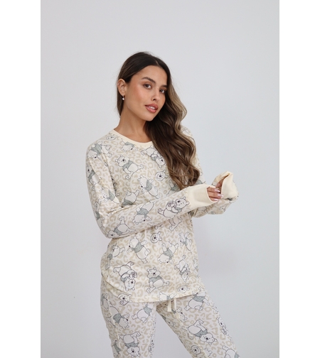 פיג'מה DELTA מעבר ויסקוזה XS-XL נשים פו הדב