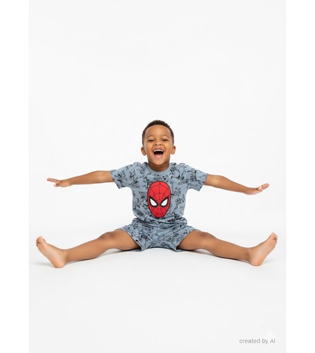 פיג'מה DELTA קיץ 2-10 בנים ספיידרמן אפור