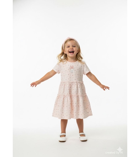 שמלה DELTA קיץ 2-10 בנות מיני מאוס ורוד בהיר