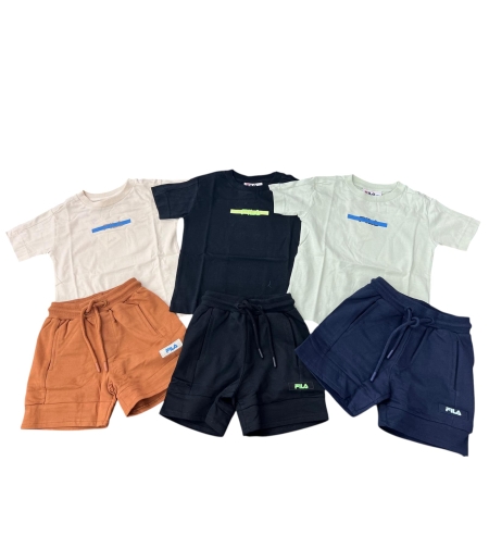 חליפה קיץ FILA מדוגמת 6-24M תינוקות בנים (מנטה/שחור/אופוויט)