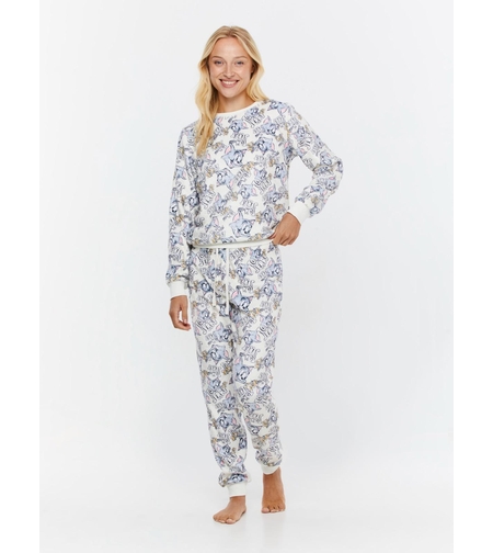 פיג'מה פלאפי INTIMA נשים S-XL טום וג'רי לבן