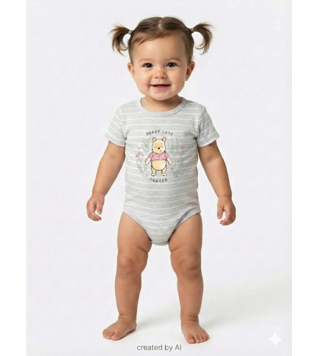 בגד גוף DELTA קיץ 3-24M תינוקות בנות פו הדב אפור