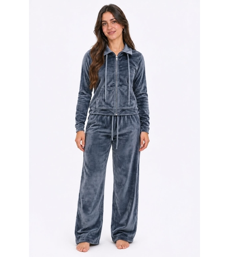 חליפה פיג'מה קטיפה INTIMA נשים S-XXL אפור