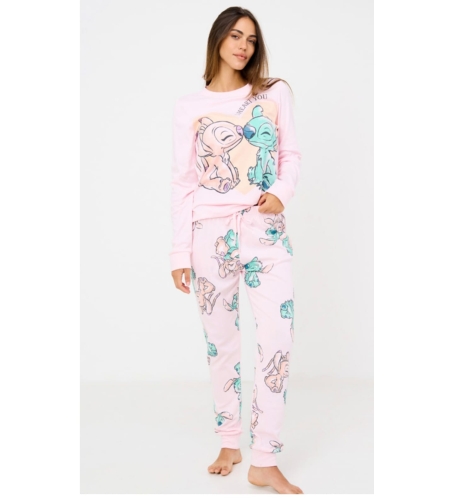 פיג'מה מעבר INTIMA נשים S-XL סטיץ' ורוד