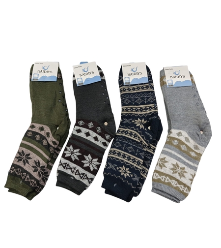 זוג גרבי נעלי בית פרווה עם מניעת החלקה (42-45) גבר