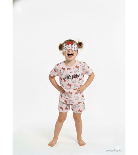 פיג'מה DELTA קיץ 2-10 בנות קיטי ורוד