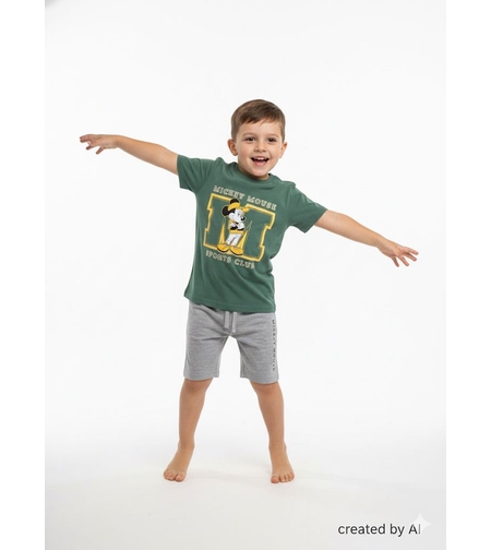 חליפה DELTA קיץ 2-8 בנים מיקי מאוס ירוק