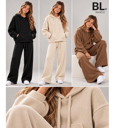 חליפה ריב קנגורו מדוגמת 6-16 בנות (חום/שמנת/שחור)