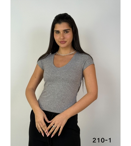 חולצה אופנה בד ויסקוזה ONE SIZE (שחור/לבן/ירוק/אפור)