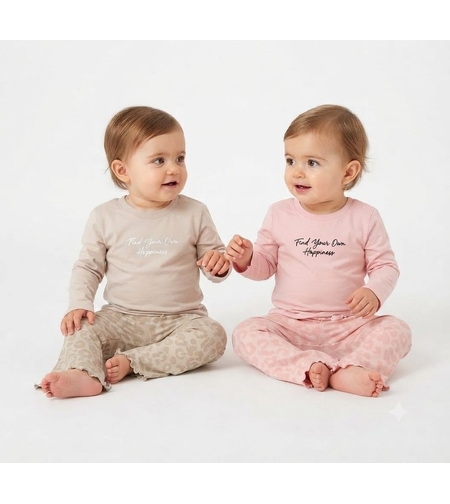 חליפה מעבר 12-24M תינוקות בנות (ורוד/אופוויט)