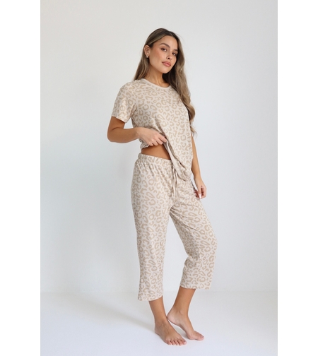 פיג'מה DELTA מכנס 7/8 קיץ 2XL-3XL נשים מנומר אופוויט