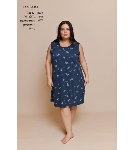 כותנת קיץ גופיה LAMBADA S-XXL נשים (אפור/ירוק/כחול)