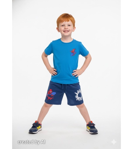 חליפה DELTA קיץ 2-10 בנים ספיידרמן טורקיז