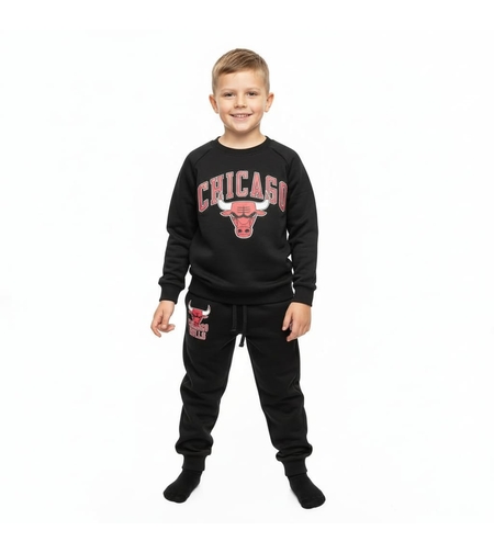 חליפה פוטר NBA מדוגמת 4-10 בנים (שחור)