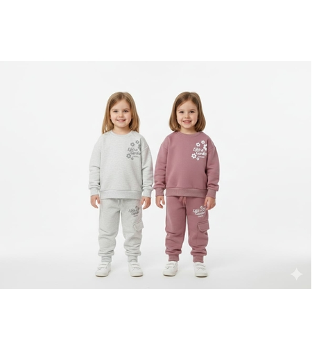 חליפה פוטר מדוגמת 2-8 בנות (ורוד/אפור בהיר/סגול/אפור כהה)