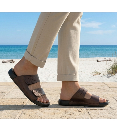 פוליפלקס כפכף גבר אורטופדי רפידה תומכת 45740 - חום