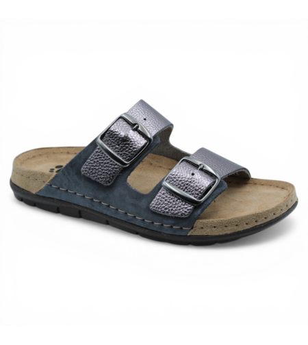 SOFTFLEX כפכף נוחות 2 אבזמים 2626 - כחול/פיוטר