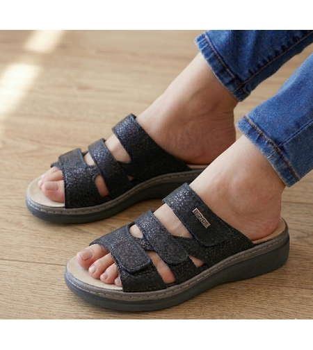 ROHDE כפכף נוחות 3 סקוטשים מדרס נשלף  5221-90 שחור