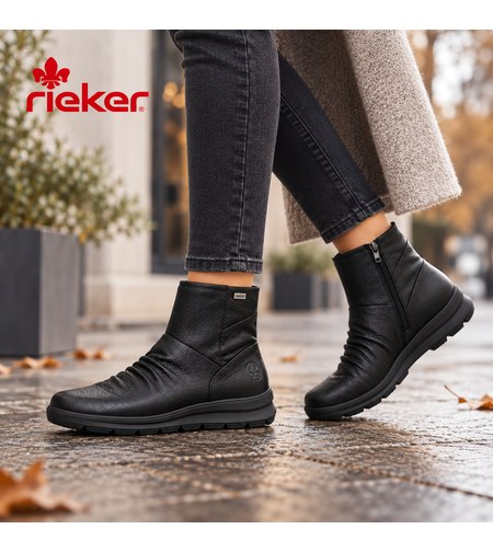 מגפוני נוחות לנשים Rieker Z0066-33 מעור - רוחב G