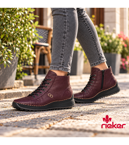 Rieker דגם שירז נעל 3/4 אופנתית ונוחה 71510-30 יין