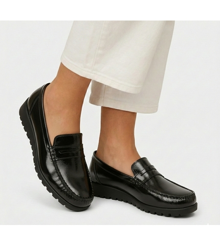 Waldlaufer מוקסין עור לק אורטופדי 549002