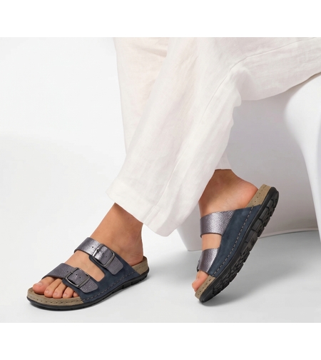 SOFTFLEX כפכף נוחות 2 אבזמים 2626 - כחול/פיוטר