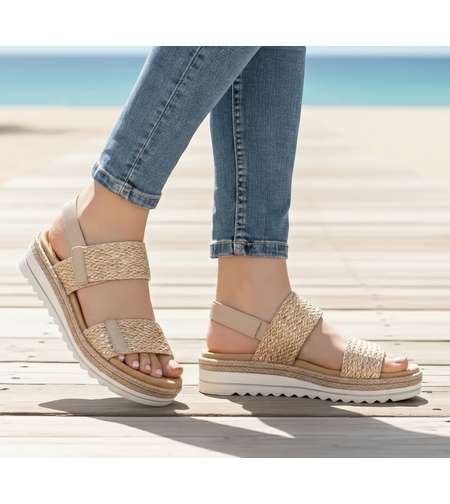 סנדל נוחות לנשים REMONTE D0Q63-90 - קל משקל עם הגבהה יציבה