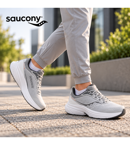 נעלי ריצה והליכה לגברים Saucony Cohesion 19 - ריכוך VERSARUN אפור
