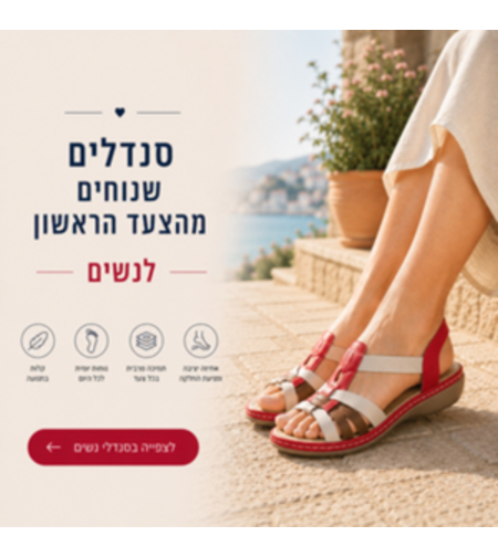 סנדלי נשים שנוחים מהצעד הראשון