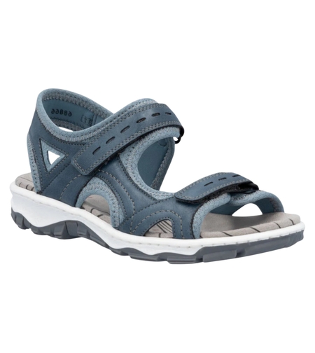 Rieker 68866-12 | סנדל נשים נוח בצבע כחול עם טכנולוגיית Antistress