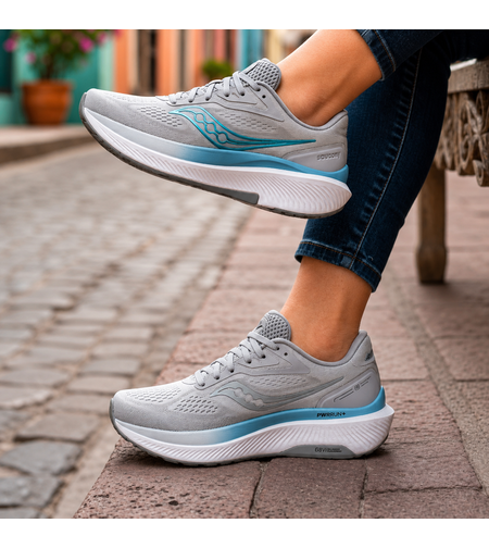 Saucony ספורט נשים ECHELON 10 XWIDE אפור XWIDE