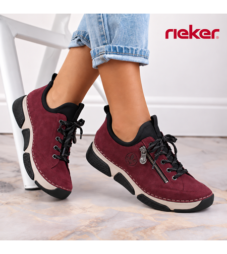 נעל הליכה ריקר לנשים דגם עדן לנשים Rieker 45973-36 בורדו