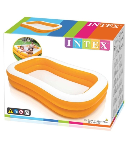 💛 בריכה מלבנית מתנפחת INTEX – צהובה 229×147 ס
