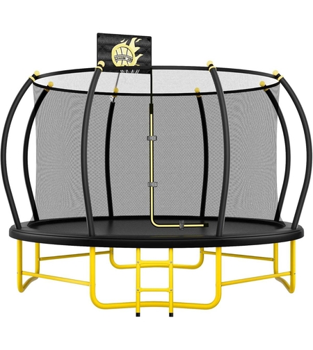 טרמפולינה 4.2 מ׳ (14 פיט) AMIGO – טרמפולינה מקצועית ובטיחותית לחצר