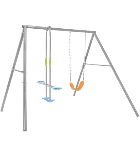 נדנדת חצר אפורה עם מושב גמיש ונדנדת פנים אל פנים מבית INTEX