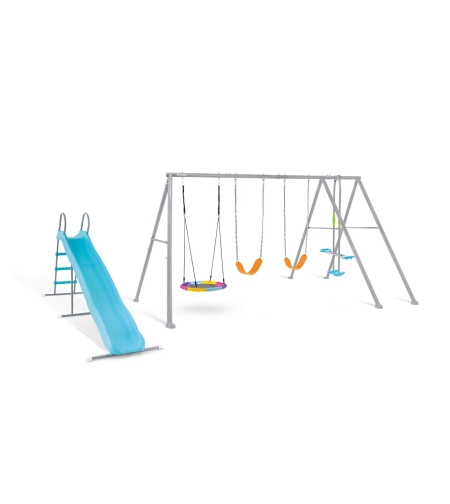 מתקן חצר ענק לילדים מבית INTEX – נדנדות, מגלשה וטיפוס במקום אחד (דגם 44152)